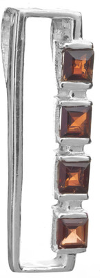 Exotic India Faceted Garnet Sterling Silver Pendant