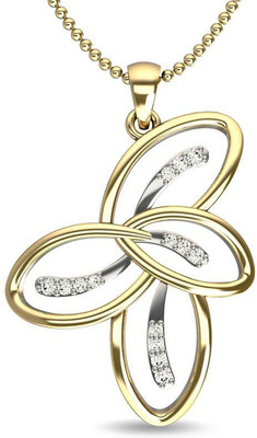JewelsForum Immersed Loop 14K Diamond Gold Pendant