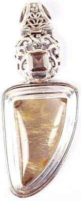 Exotic India Faceted Smoky Quartz Sterling Silver Pendant Exotic India Faceted Smoky Quartz Sterling Silver Pendant