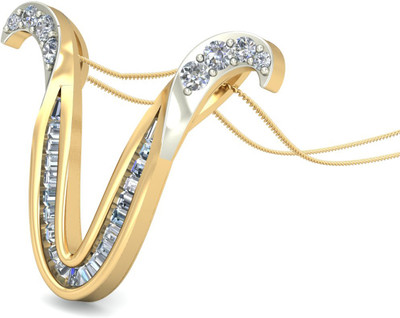 WearYourShine by PCJ The Prima V Diamond 18K Diamond Yellow Gold Pendant