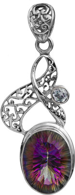 Exotic India Designer Topaz Sterling Silver Pendant