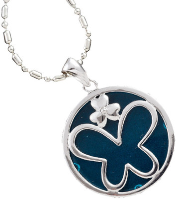 25% OFF on Aapno Rajasthan Blue Agate Butterfly Pendant Silver Locket