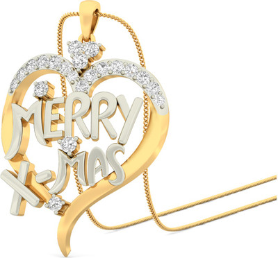 15% OFF on WearYourShine by PCJ The Merry X-Mas Heart Yellow Gold Plated 18K Diamond Gold Pendant