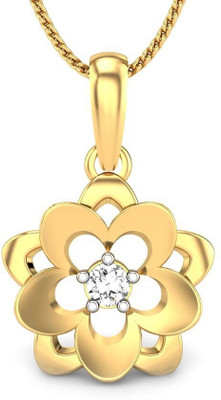 Candere Star Gazer Rhodium Plated Yellow Gold Pendant