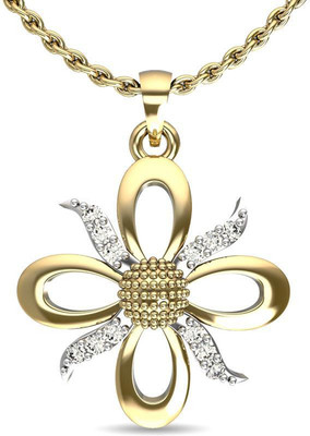 JewelsForum Lilium Delight 14K Diamond Gold Pendant