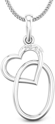 19% OFF on Candere O Love Rhodium Plated 18K Diamond White Gold Pendant