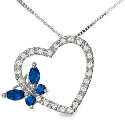 33% OFF on Aamanat Small Butterfly 18K Yellow Gold Plated Swarovski Crystal Sterling Silver Pendant