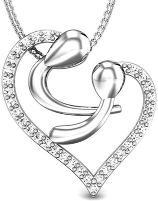 Candere Anuragini Rhodium Plated Diamond White Gold Pendant