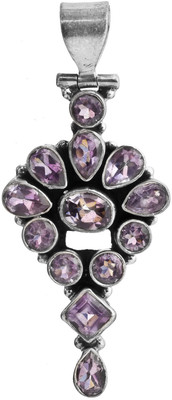 Exotic India Designer Amethyst Sterling Silver Pendant