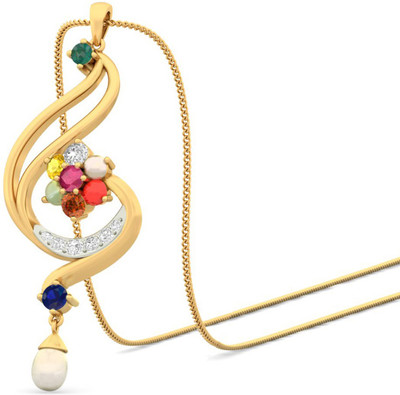 WearYourShine by PCJ The Gisa 18K Diamond, Ruby, Emerald, Sapphire, Coral, Garnet, Cat's Eye Gold Pendant