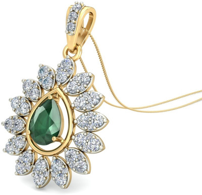WearYourShine by PCJ The Alessandra Diamond 18K Diamond, Emerald Yellow Gold Pendant
