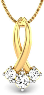 Candere Peal Rhodium Plated Yellow Gold Pendant