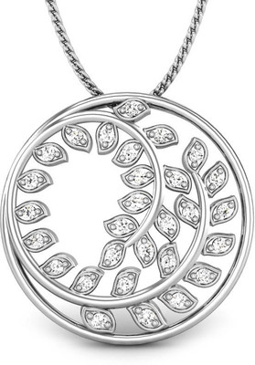 19% OFF on Candere Janet Diamond Rhodium Plated 14K White Gold Pendant