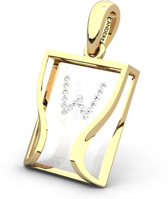 20% OFF on Candere The Initial W 18K Diamond Yellow Gold Pendant
