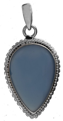 Exotic India Designer Chalcedony Sterling Silver Pendant
