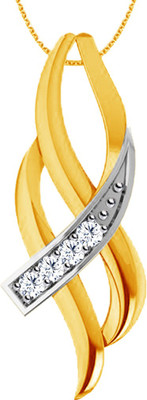 40% OFF on Jacknjewel Ibby Twisted 14K Yellow Gold Plated 14K Diamond Gold Pendant