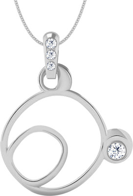 40% OFF on Jacknjewel Feather Touch O Silver Plated Diamond Silver Pendant