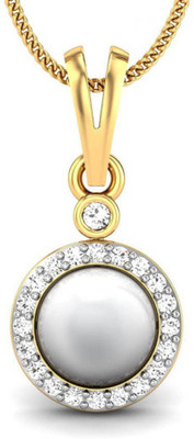 Candere Tammy Pearl 18K Pearl, Diamond Yellow Gold Pendant