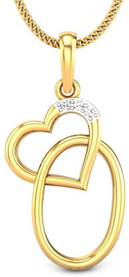 19% OFF on Candere O Love Rhodium Plated 14K Diamond Yellow Gold Pendant