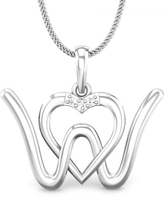 19% OFF on Candere W Love Rhodium Plated 18K Diamond White Gold Pendant