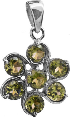 Exotic India Designer Peridot Sterling Silver Pendant