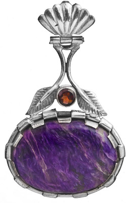 Exotic India Chaorite Garnet Sterling Silver Pendant