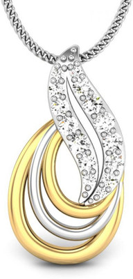 Candere Aileen Rhodium Plated Diamond White Gold Pendant