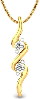 20% OFF on Candere Delicate Diva Rhodium Plated Yellow Gold Pendant