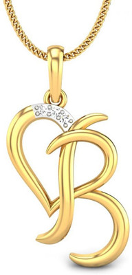 19% OFF on Candere B Love Rhodium Plated 18K Diamond Yellow Gold Pendant