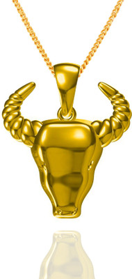 52% OFF on Exxotic Jewelz Taurus Zodiac 22K Yellow Gold Plated Silver Pendant