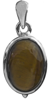 Exotic India Tiger Eye Sterling Silver Pendant