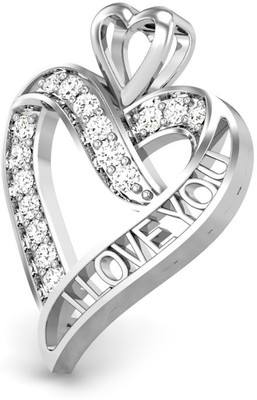 20% OFF on Candere I Love You Diamond Rhodium Plated 14K White Gold Pendant