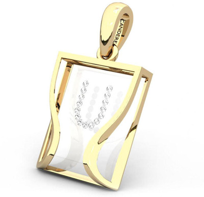 20% OFF on Candere The Initial U 18K Diamond Yellow Gold Pendant
