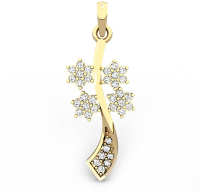 Candere The Starlight Diamond Rhodium Plated 14K Yellow Gold Pendant Candere The Starlight Diamond Rhodium Plated 14K Yellow Gold Pendant