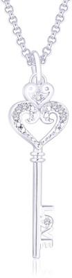 10% OFF on Peora Key to my Heart Rhodium Plated Sterling Silver Pendant