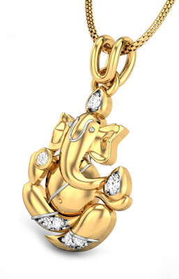 20% OFF on Candere Mangal Murti Diamond Rhodium Plated 14K Yellow Gold Pendant