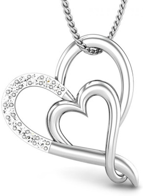 Candere Ishika Rhodium Plated 18K Diamond White Gold Pendant
