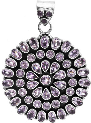 Exotic India Faceted Amethyst Sterling Silver Pendant Exotic India Faceted Amethyst Sterling Silver Pendant