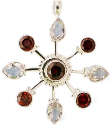 Exotic India Faceted Garnet Sterling Silver Pendant Exotic India Faceted Garnet Sterling Silver Pendant