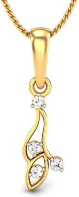 19% OFF on Candere Samiksha Diamond Rhodium Plated 14K Yellow Gold Pendant