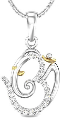 Candere Omkar 14K Diamond White Gold Pendant