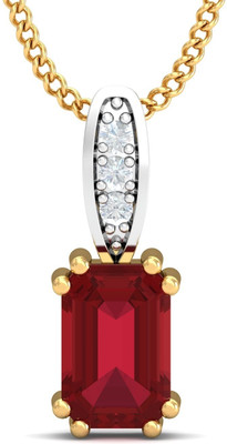 KuberBox Meridian Ruby 14K Ruby Yellow Gold Pendant
