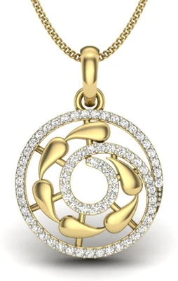 30% OFF on KuberBox Chakra 18K Diamond Yellow Gold Pendant