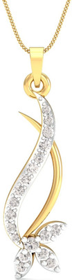 KuberBox Serene Beauty Diamond Yellow Gold Pendant KuberBox Serene Beauty Diamond Yellow Gold Pendant
