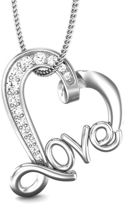 Candere Zoya Rhodium Plated 18K Diamond White Gold Pendant
