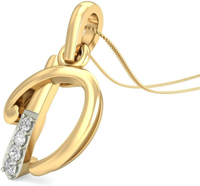WearYourShine by PCJ The Initial D Diamond 18K Diamond Gold Pendant