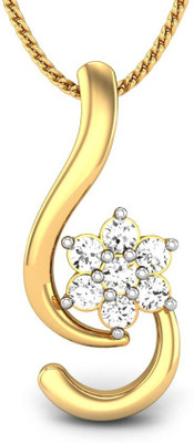 20% OFF on Candere Star Lamp Diamond Rhodium Plated 14K Yellow Gold Pendant