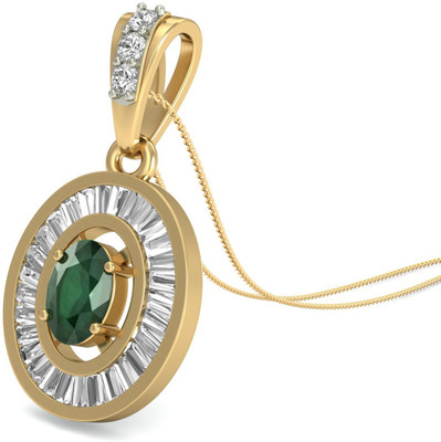 20% OFF on WearYourShine by PCJ The Aloyse Yellow Gold Plated 18K Diamond, Emerald Gold Pendant