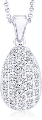 31% OFF on Peora Teardrop Bling Rhodium Plated Sterling Silver Pendant