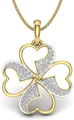 KuberBox Reminiscing Love 18K Diamond Yellow Gold Pendant